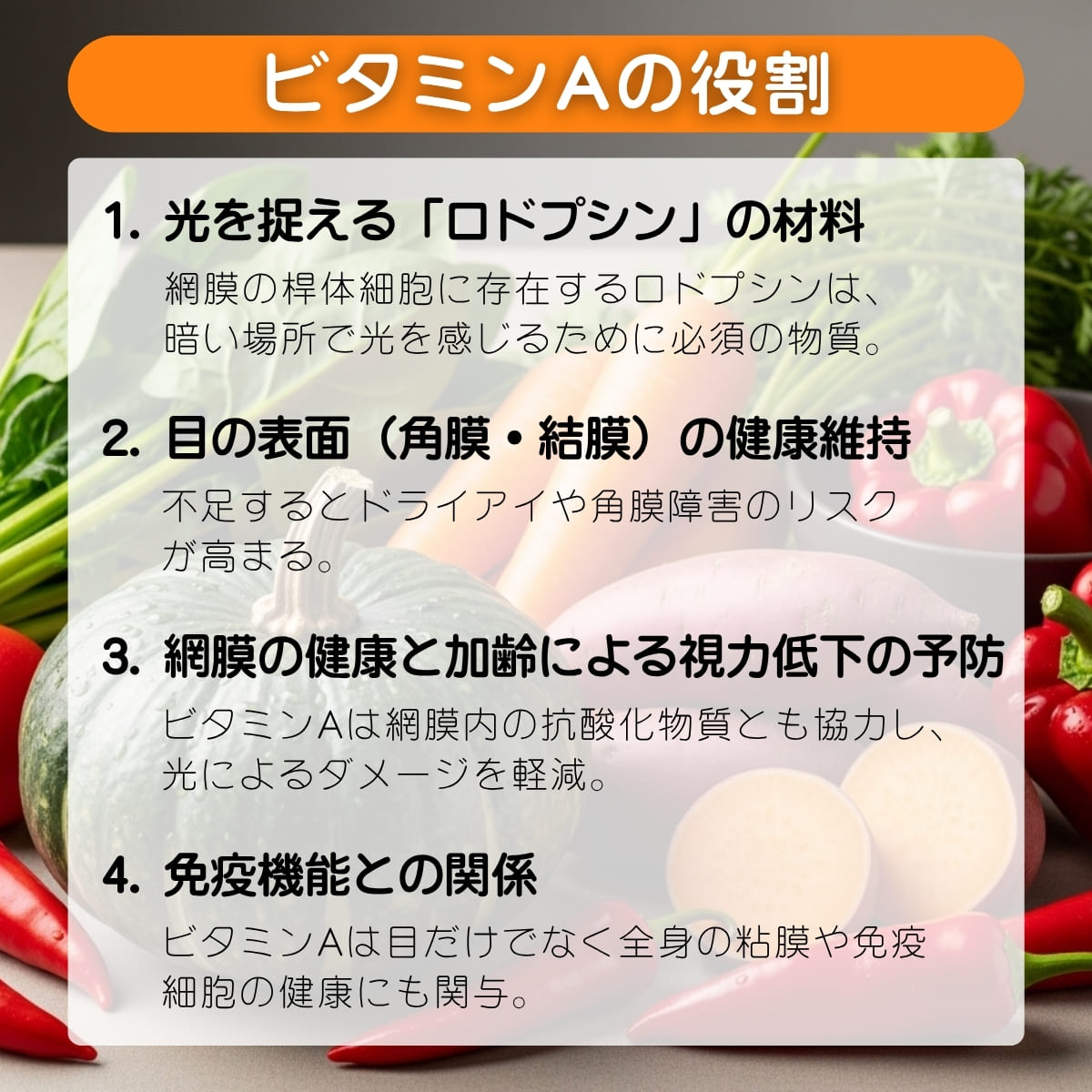 ビタミンAが視力に与える役割