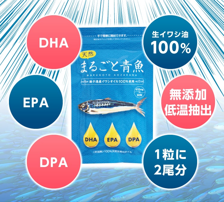 DHA,EPA,DPA,生イワシ油100%,無添加低温抽出,1粒に2尾分