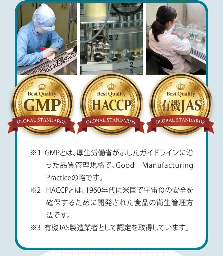 GMP,HACCP,有機JAS認証